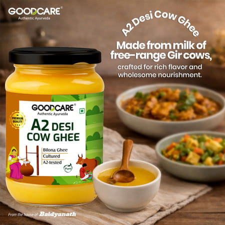 Goodcare A2 Desi Cow Ghee 500Ml | Bilona Hand-Churned Gir Cow Milk | Boosts Immunity & Nourishes