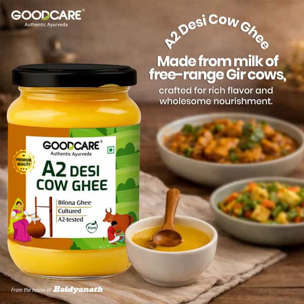 Goodcare A2 Desi Cow Ghee 500Ml | Bilona Hand-Churned Gir Cow Milk | Boosts Immunity & Nourishes