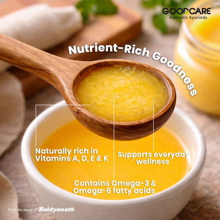 Goodcare A2 Desi Cow Ghee 500Ml | Bilona Hand-Churned Gir Cow Milk | Boosts Immunity & Nourishes