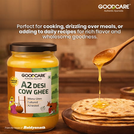 Goodcare A2 Desi Cow Ghee 500Ml | Bilona Hand-Churned Gir Cow Milk | Boosts Immunity & Nourishes