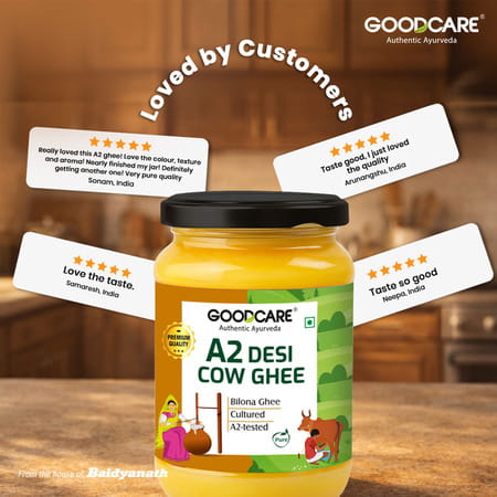 Goodcare A2 Desi Cow Ghee 500Ml | Bilona Hand-Churned Gir Cow Milk | Boosts Immunity & Nourishes