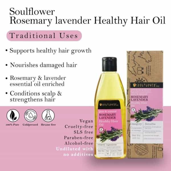 Soulflower Rosemary Lavender Healthy Hair Oil 225Ml