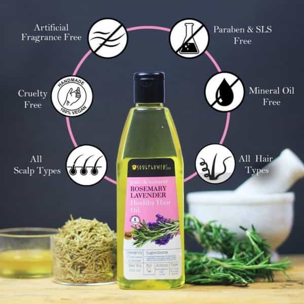 Soulflower Rosemary Lavender Healthy Hair Oil 225Ml