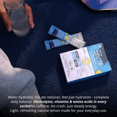 Briyo H2lyte Electrolyte Drink | Low Sugar Hydration With Vitamins & Amino Acids Litro Lemon 10 Nos