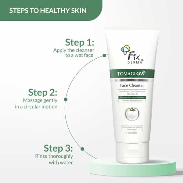 Fixderma Tomaglow Face Cleanser With White Tomato Extract | Niacinamide Tan Removal Face Wash 100G