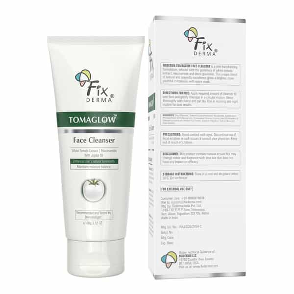 Fixderma Tomaglow Face Cleanser With White Tomato Extract | Niacinamide Tan Removal Face Wash 100G