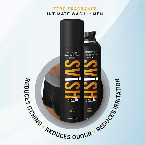 Svish On The Go Zero Fragrance Intimate Hygiene Wash | Dermatologically Tested (Pack Of 1 X 75Ml)