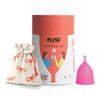 Plush 100% Reusable Menstrual Cup For Women With Cotton Pouch | Size-Large | Stem For Easy Removal