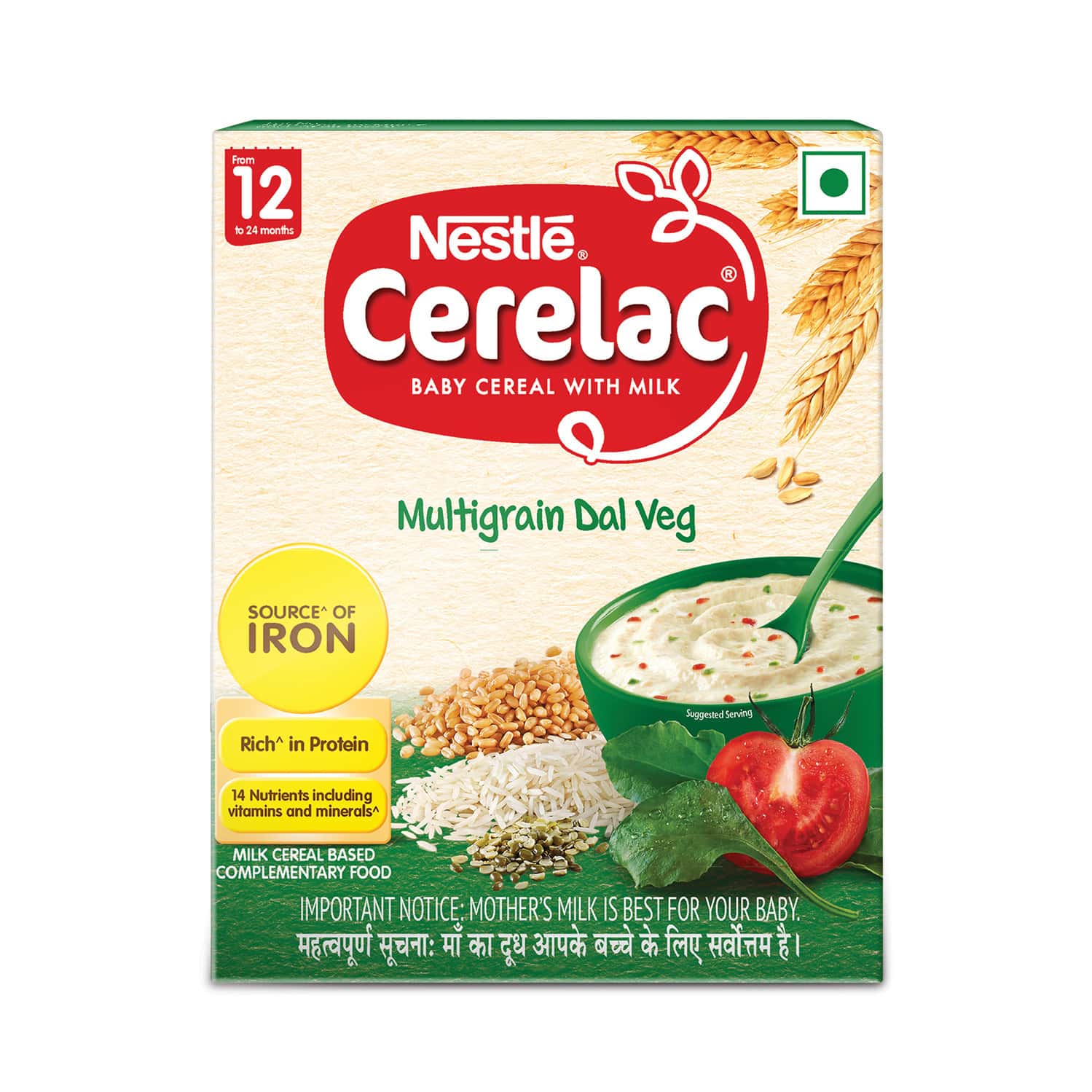 Nestle Cerelac Baby Cereal With Milk Multigrain Dal Veg From 12 To 24 Months Stage 4 Box Of 300gm