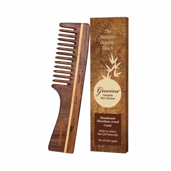 Groviva Sheesham Wood Comb 15 Fc | Hair Straightening | For Men (Pack Of 1)
