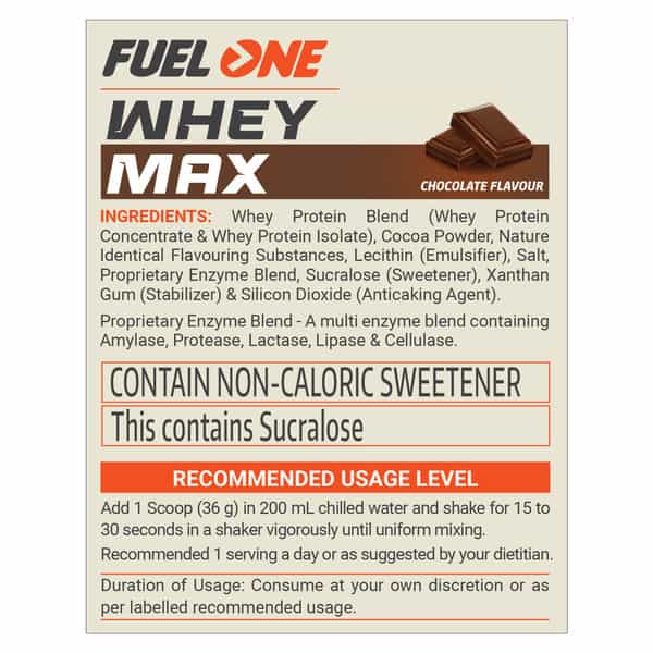 Fuel One Whey Max | Whey Protein Concentrate & Whey Protein Isolate | 27G Protein (Chocolate | 4Kg)
