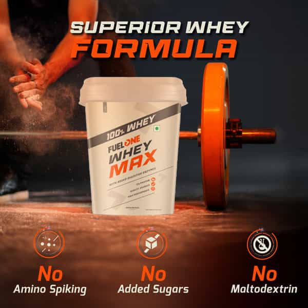 Fuel One Whey Max | Whey Protein Concentrate & Whey Protein Isolate | 27G Protein (Chocolate | 4Kg)