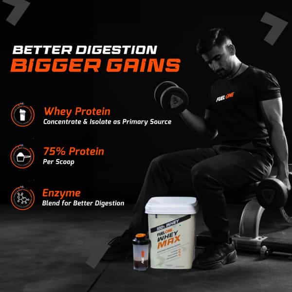 Fuel One Whey Max | Whey Protein Concentrate & Whey Protein Isolate | 27G Protein (Chocolate | 4Kg)