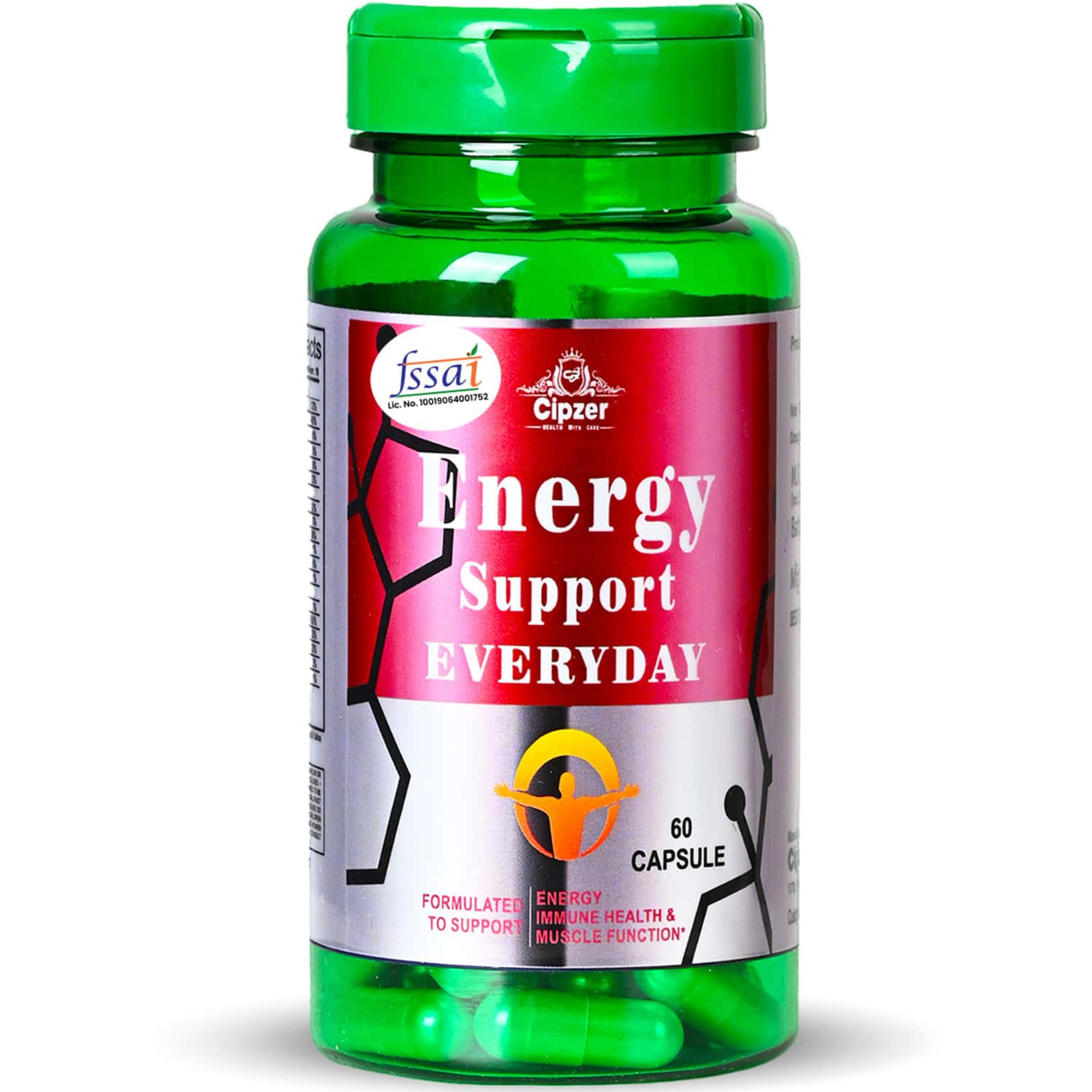 Cipzer Energy Support Everyday Capsule Support Energy Levels,immunity & Reduces Fatigue 60 Capsules