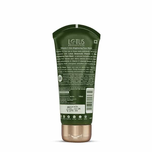 Lotus Botanicals Skin Brightening Vitamin C Face Wash 100Ml (Pack Of 2)