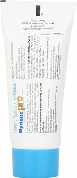 Hydent Pro Foaming Fluoridated Toothpaste 70 Gm