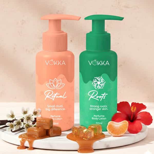 Vokka Ritual & Roots Perfume Body Lotion Combo 50Ml X 2 | Vanilla Orchid & Citrus Honey Vanilla Musk