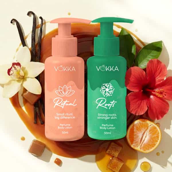 Vokka Ritual & Roots Perfume Body Lotion Combo 50Ml X 2 | Vanilla Orchid & Citrus Honey Vanilla Musk