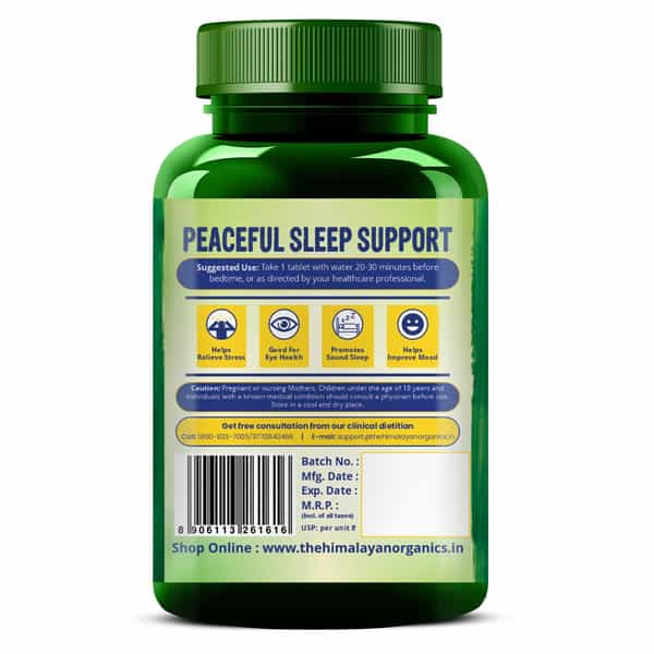 Vlado's Himalayan Organics Melatonin 10Mg + Tagar 250Mg | Potent Sleep Aid Formula | 120 Veg Tablets
