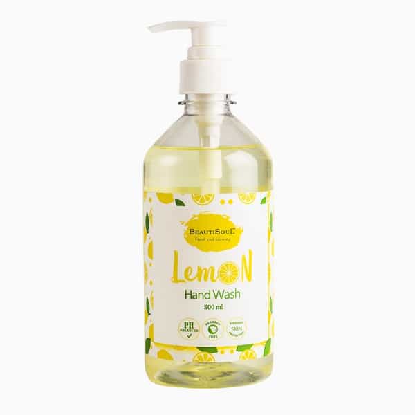 Beautisoul Lemon Handwash With Pure Lemon & Glycerin - 500 Ml Pump| Made In India | Germ Protection