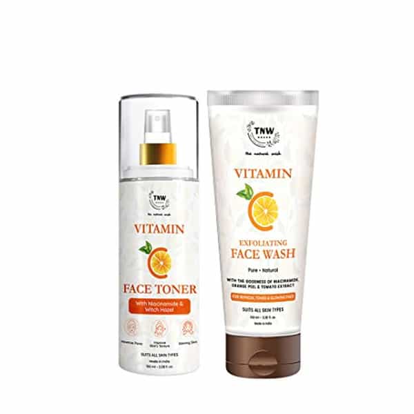 Tnw The Natural Wash Vitamin C Face Toner & Vitamin C Exfoliating Face Wash |