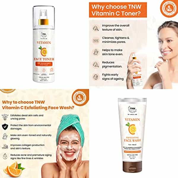 Tnw The Natural Wash Vitamin C Face Toner & Vitamin C Exfoliating Face Wash |