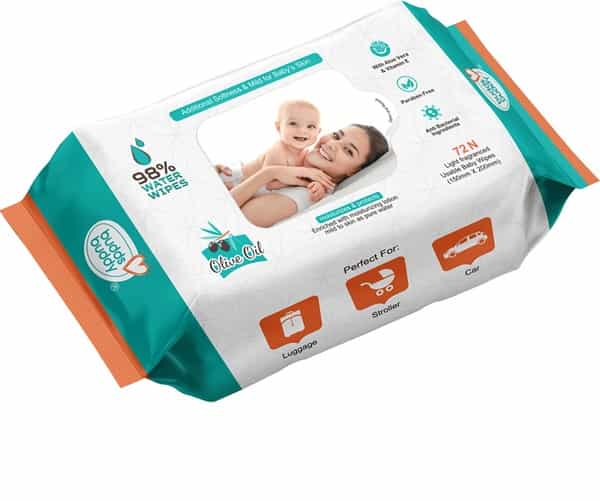 Buddsbuddy Baby Skincare Wet Wipes Light Fragranced - 72 Pieces