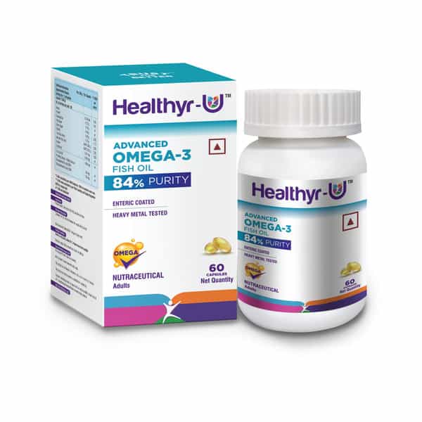 Healthyr-U Advanced Omega 3 Fish Oil 84% Purity Bottle Of 60 Capsules