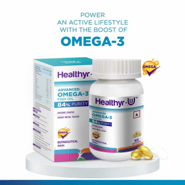 Healthyr-U Advanced Omega 3 Fish Oil 84% Purity Bottle Of 60 Capsules