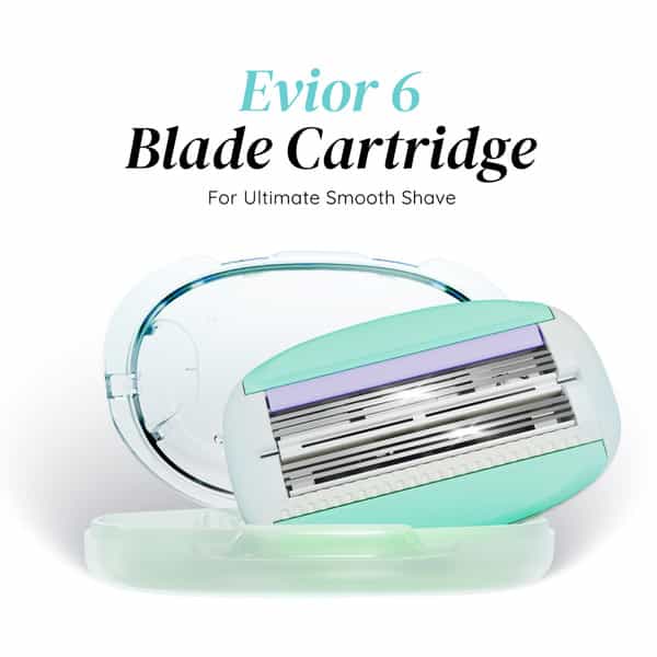 Letsshave Evior 6 Razor Blade Refills For Women (Pack Of 2) | Mid-Flex Blades & Dual Moisture Bar