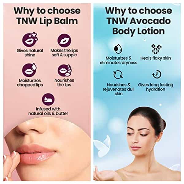 Tnw The Natural Wash Combo Of Beetroot Lip Balm And Avocado Body Lotion |Herbal Lip Balm Moisturizer