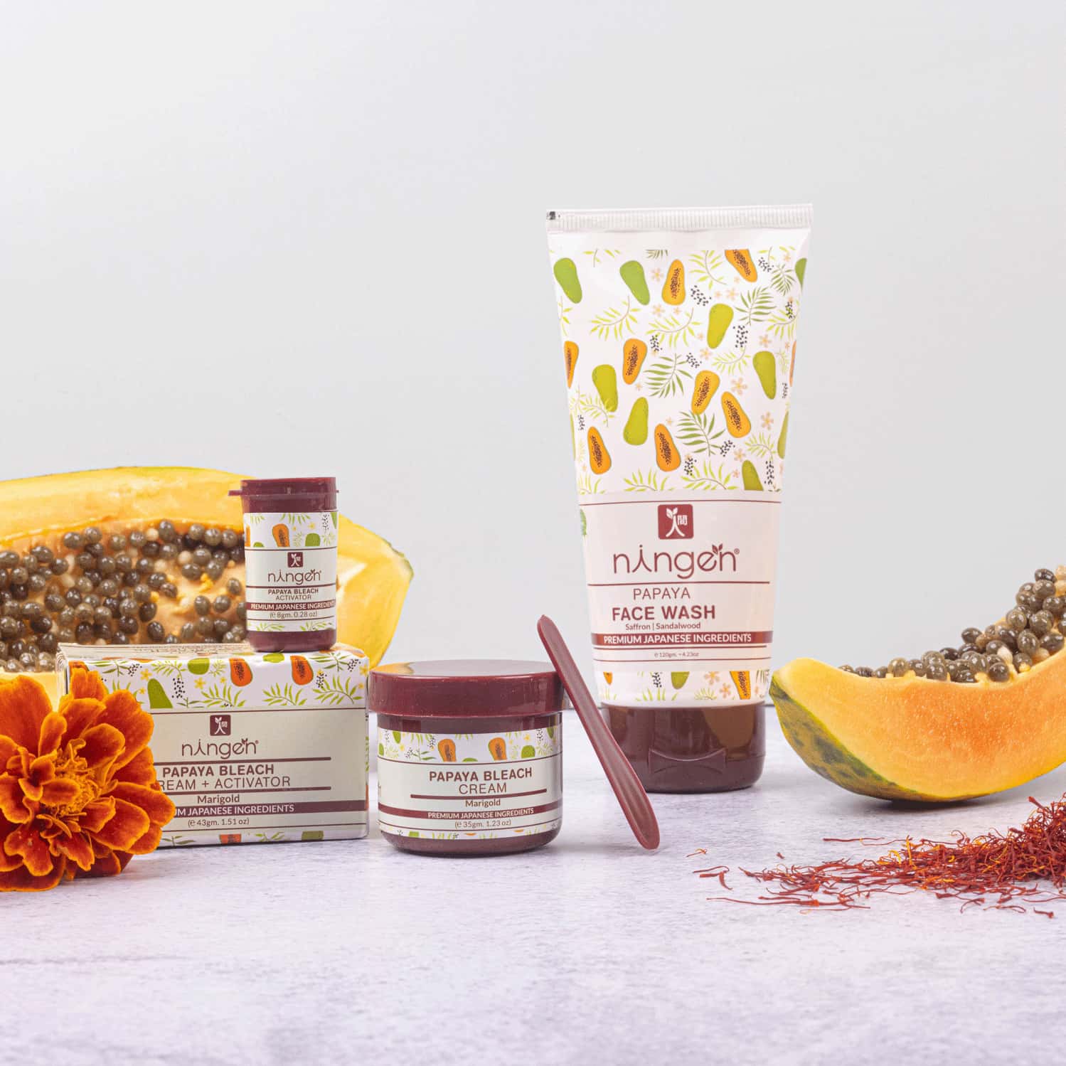 Buy NINGEN PAPAYA BLEACH (CREAM + ACTIVATOR) I MARIGOLD EXTRACTS I FOR