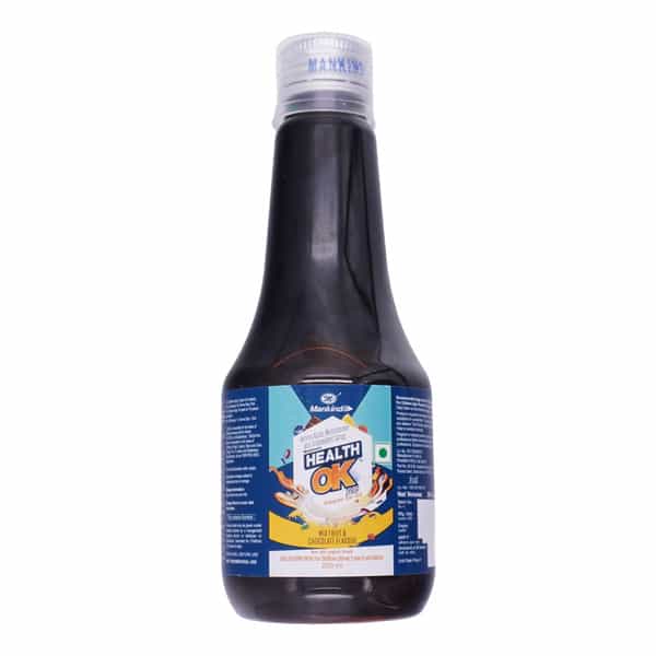 Health Ok Mix Fruit & Chocolate Flavour Bottle Of 200 Ml Syrup