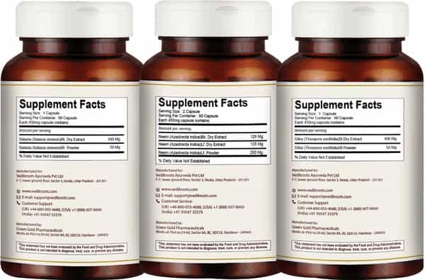 Vedikroots Salacia + Neem + Giloy 60 Capsules For Sugar Control