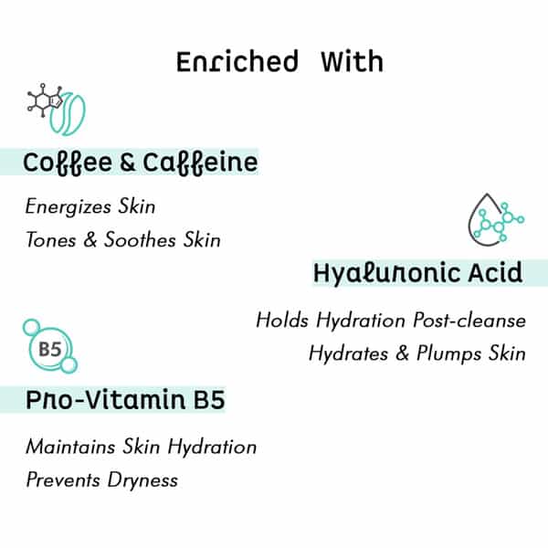 Mcaffeine Hydrating Espresso Coffee Face Wash With Hyaluronic Acid & Provit B5 - Soap Free Cleanser