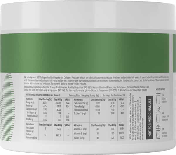 Hk Vitals Veg Collagen | 120G (Watermelon) | Skin | Hair & Nails With Sipper