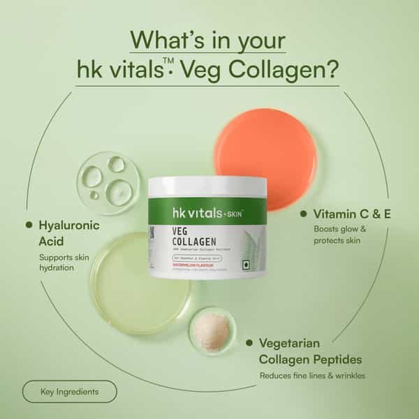 Hk Vitals Veg Collagen | 120G (Watermelon) | Skin | Hair & Nails With Sipper