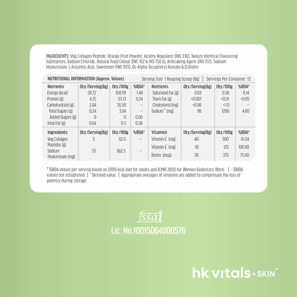 Hk Vitals Veg Collagen | 120G (Watermelon) | Skin | Hair & Nails With Sipper