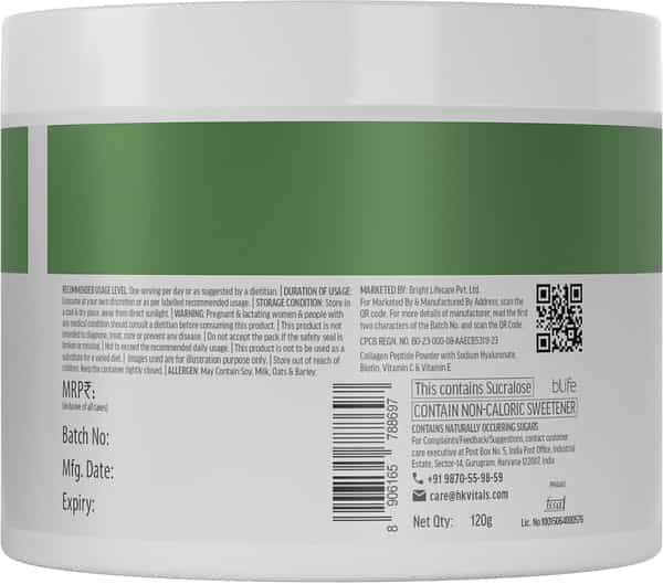 Hk Vitals Veg Collagen | 120G (Watermelon) | Skin | Hair & Nails With Sipper