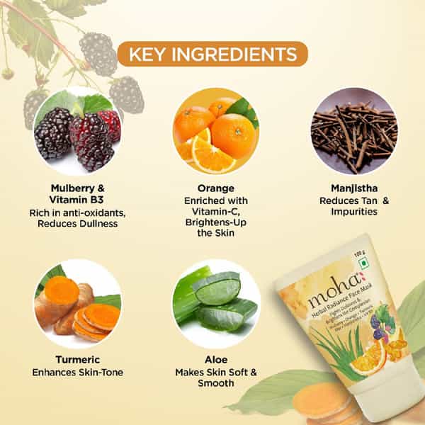 Moha Herbal Radiance Facemask 100Gm - For Brightness