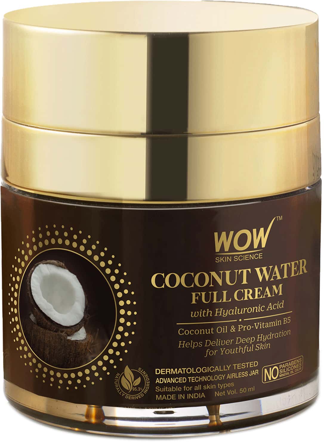 Wow Skin Science Coconut Water Full Cream With Hyaluronic Acid - 50 Ml