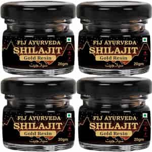 Fij Ayurveda Shilajit/shilajit Gold Resin (semi Liquid)|ashwagandha, Black Musli & 24k Gold - 4x20gm