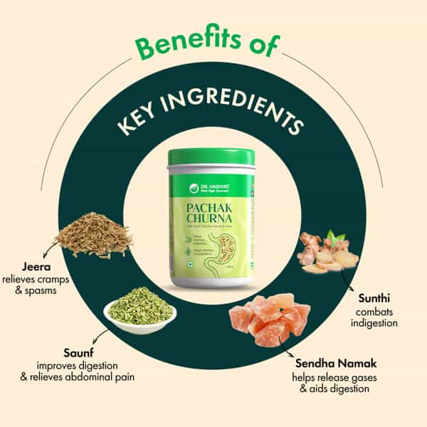 Dr. Vaidya's Pachak Churna| Ayurvedic Digestive Support - 200G | Expert-Formulated Solution