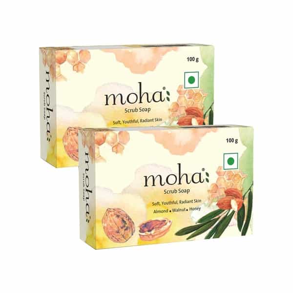 Moha Scrub Soap Box Of 200 G (Buy 1 Get 1 Free)