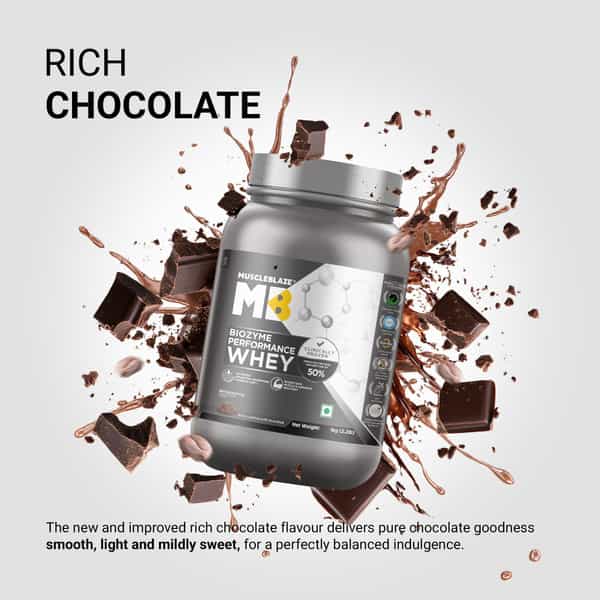 Muscleblaze Biozyme Performance Whey Protein Powder | Rich Chocolate (1Kg) | 25G Protein