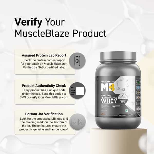 Muscleblaze Biozyme Performance Whey Protein Powder | Rich Chocolate (1Kg) | 25G Protein