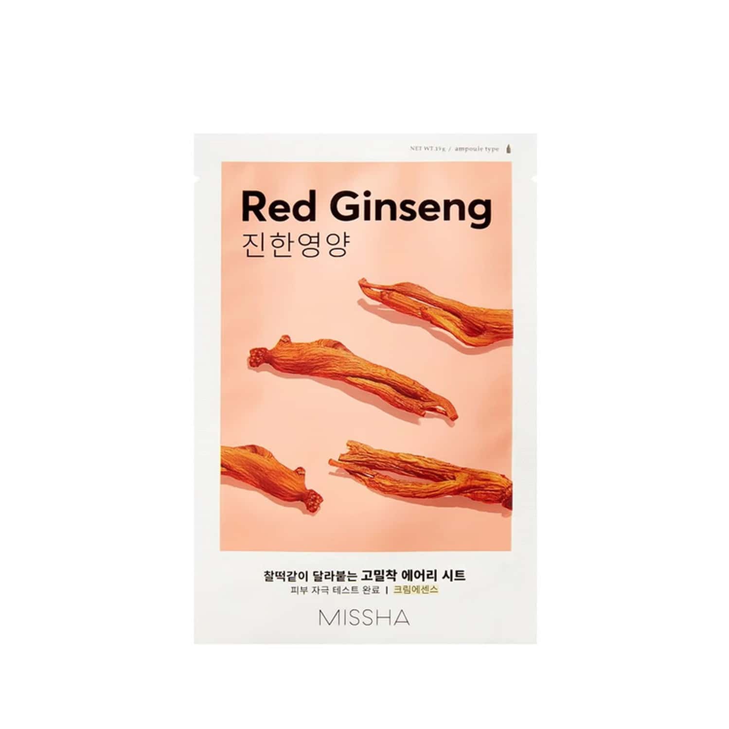 Missha Airy Fit Sheet Mask [red Ginseng] - Pack Of 5