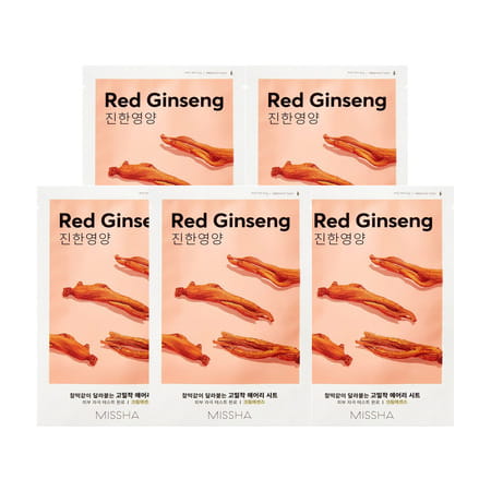 Missha Airy Fit Sheet Mask [Red Ginseng] - Pack Of 5