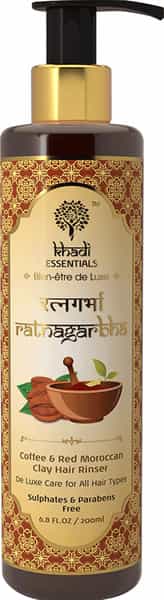 Khadi Essentials Ayurvedic Coffee & Red Moroccan Clay Hair Shampoo For Oily Scalp- 200 Ml