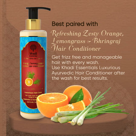 Khadi Essentials Ayurvedic Coffee & Red Moroccan Clay Hair Shampoo For Oily Scalp- 200 Ml